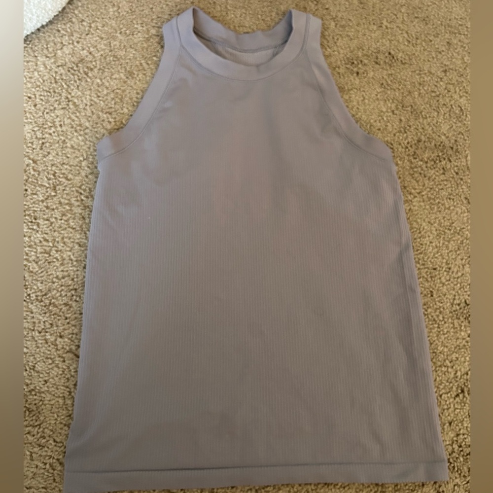 Athleta Light Purple Ribbed Seamless Tank Top